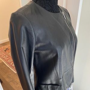 Tory Burch Black Leather Jacket sz 8